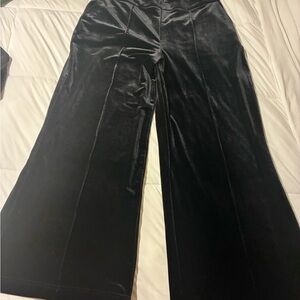 INC International Concepts Velvet Black Wide-Leg Pants